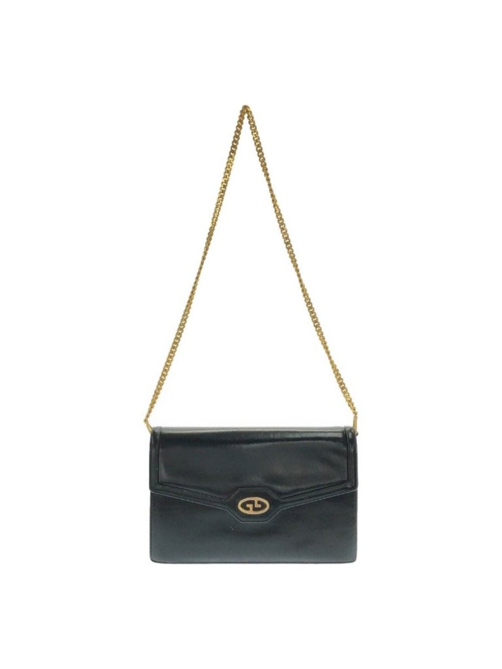 Gucci Vintage Leather Shoulder Bag Black